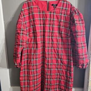 J. Crew Vibrant Red Plaid Dress